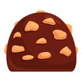 Nut bonbon icon cartoon vector. Cocoa piece Royalty Free Stock Photo