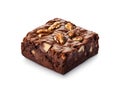 Nut Brownie, Homemade German Chocolate Cake, Chocolate Peanuts Cake, Brownie Square Piece Royalty Free Stock Photo