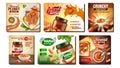 Nut Butter Creative Promotional Posters Set Vector