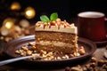 nut cake close up food photography Royalty Free Stock Photo