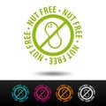 Nut free badge, logo, icon. Flat illustration on white background. Can be used business company.