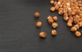 Nut Kernels Texture Background, Hazelnuts Group Mockup, Healthy Organic Nuts Pattern, Nut Kernels