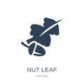 nut leaf icon in trendy design style. nut leaf icon isolated on white background. nut leaf vector icon simple and modern flat