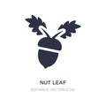 nut leaf icon on white background. Simple element illustration from Nature concept