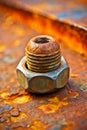 Nut on Rust Royalty Free Stock Photo