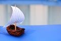 Nut Shell Sailing Boat Royalty Free Stock Photo