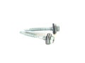 Aluzinc screw placed on white background. Royalty Free Stock Photo