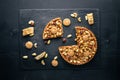 Nutcake. Top view. Free space for text. Royalty Free Stock Photo