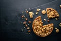 Nutcake. Top view. Free space for text. Royalty Free Stock Photo