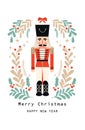 Nutcracker ballet Christmas card. Vector illustration Royalty Free Stock Photo