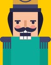 Nutcracker cartoon close up. vector illustration