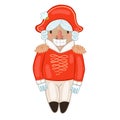 Nutcracker cartoon cute character isolated on white background. Vector graphics