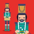 Nutcracker cartoon with drum. vector