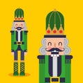 Nutcracker cartoon with uniform. vector