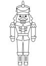 Nutcracker Christmas coloring page vector illustration.