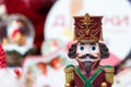 Nutcracker Drummer Figurine with Elaborate Uniform and Christmas Decoration Royalty Free Stock Photo
