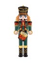 Nutcracker drummer soldier isolated digital illustration Royalty Free Stock Photo