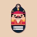 Nutcracker. Name tag for a gift. Christmas character in a flat style. Vector illustration Royalty Free Stock Photo