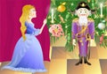 Nutcracker and princess Mari (vector) Royalty Free Stock Photo