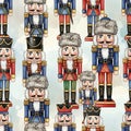 Nutcracker Soldiers Pattern Christmas Holiday Royalty Free Stock Photo