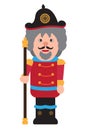 Nutcracker Tin or Wooden Christmas Toy Vector Illustration Royalty Free Stock Photo