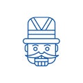 Nutcracker,toy soldier line icon concept. Nutcracker,toy soldier flat vector symbol, sign, outline illustration.