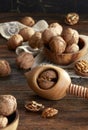 Nutcracker and walnuts Royalty Free Stock Photo