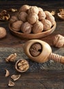 Nutcracker and walnuts Royalty Free Stock Photo