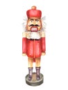 Nutcracker, watercolor Christmas tree toy, red wooden toy soldier, king. hand drawn illustration Royalty Free Stock Photo