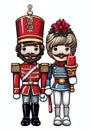 Nutcracker watercolor winter border Royalty Free Stock Photo