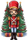 Nutcracker watercolor winter border Royalty Free Stock Photo