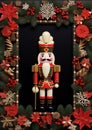 Nutcracker watercolor winter border Royalty Free Stock Photo