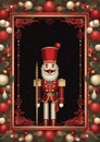 Nutcracker watercolor winter border Royalty Free Stock Photo