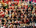 Nutcrackers showcase at the Christmas market during Weihnachten in Aachen, Germany.
