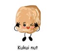 Nutmeg character. Useful vegan food. Nuts are good