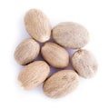 Nutmeg isolated on a white background Royalty Free Stock Photo
