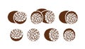 Nutmeg logo. Isolated nutmeg on white background