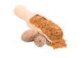 Nutmeg powder in scoop