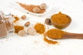 Nutmeg Spice Heaps Royalty Free Stock Photo