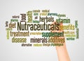 Nutraceuticals word cloud and hand with marker concept Royalty Free Stock Photo