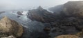 Panoramic Landscape of Mendocino, CA Coastline Royalty Free Stock Photo