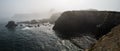 Panoramic Landscape of Scenic Mendocino Coastline Royalty Free Stock Photo