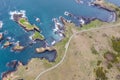 Aerial View of the Rugged Coast of Mendocino, California Royalty Free Stock Photo