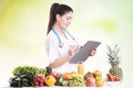 Nutrionist doctor writing Royalty Free Stock Photo
