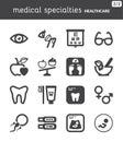 Nutrition. Dental. Ophthalmology. Pregnancy. Healthcare flat icon