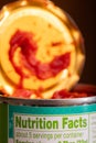 Canned food nutrition Royalty Free Stock Photo