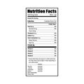 Nutrition Facts information label for box. Daily value ingredient calories, cholesterol and fats in grams and percent