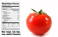 Nutrition facts of Tomatoe Royalty Free Stock Photo