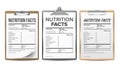 Nutrition Facts Vector. Blank, Template. Diet Calories List. For Box. Food Content. Fat Information. Protein Sport