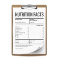 Nutrition Facts Vector. Blank, Template. Serving. Healthy. Fitness Healthy Dietary Supplement. Illustration